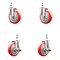 Service Caster 5 Inch 316SS Red Polyurethane Swivel 3/8 Inch Threaded Stem Caster Brake, 2PK SS316TS20S514-PPUB-RED-381615-2-TLB2 - alternate 2